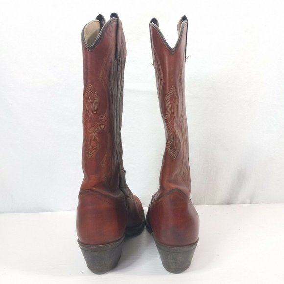 Texas Imperial Western Cowboy Boots Mens 9 D Brown Leather - Picture 4 of 6